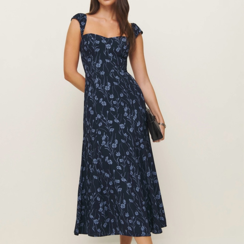 Reformation Bryson Dress in Georgia Blue
